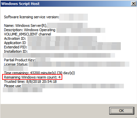 how to reset rearm count windows 7