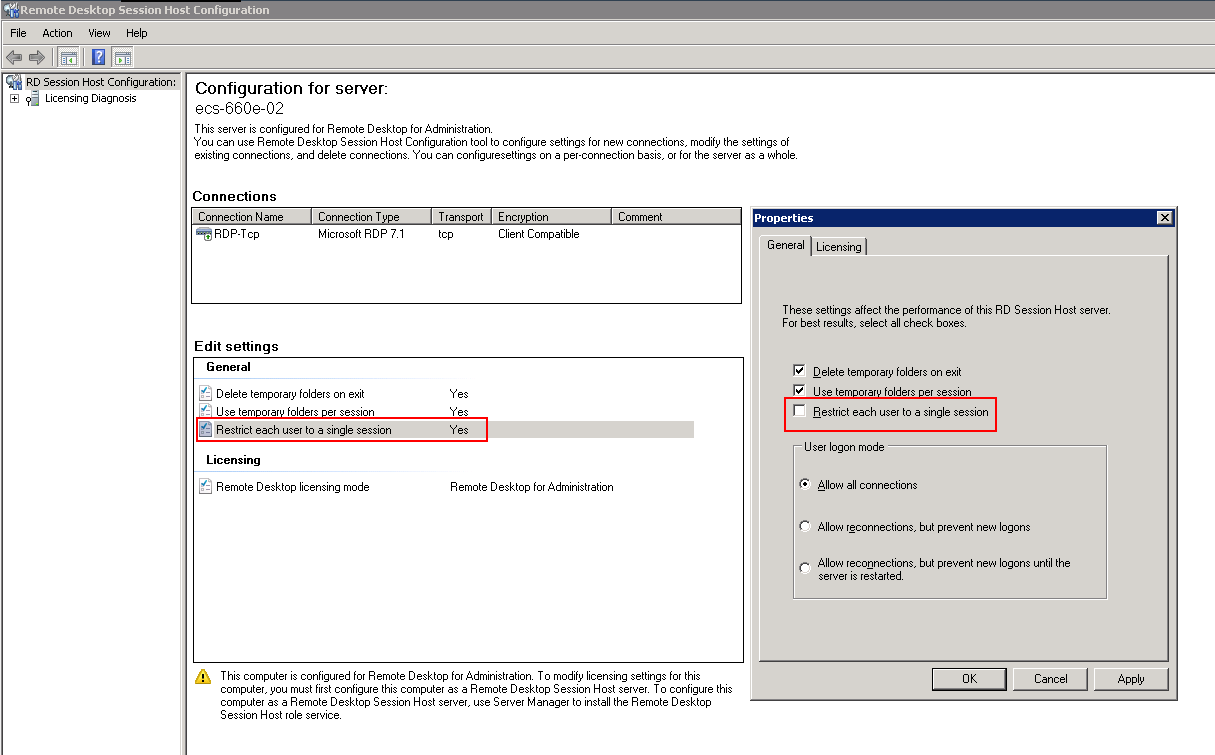 cannot login windows server 2012 remote desktop connection