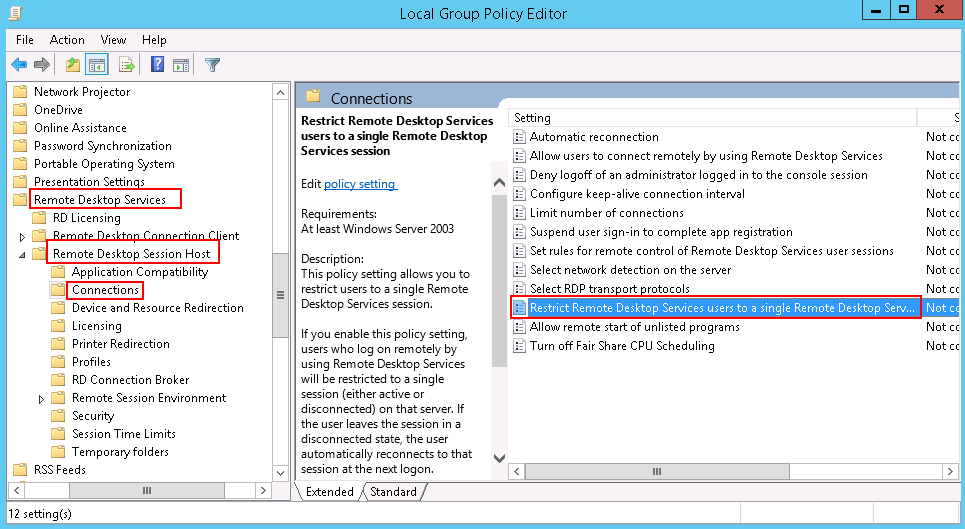 how to allow users to remote desktop to server 2012