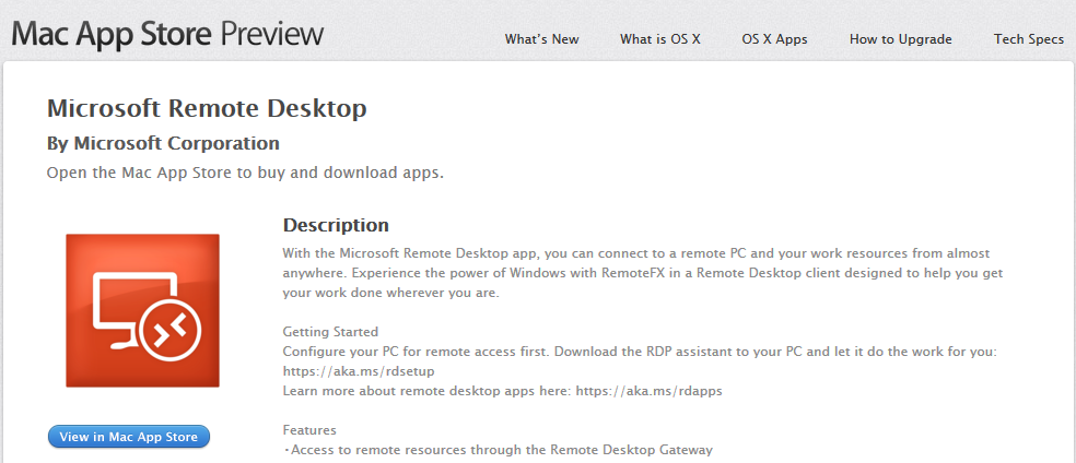 microsoft remote desktop client for mac app store