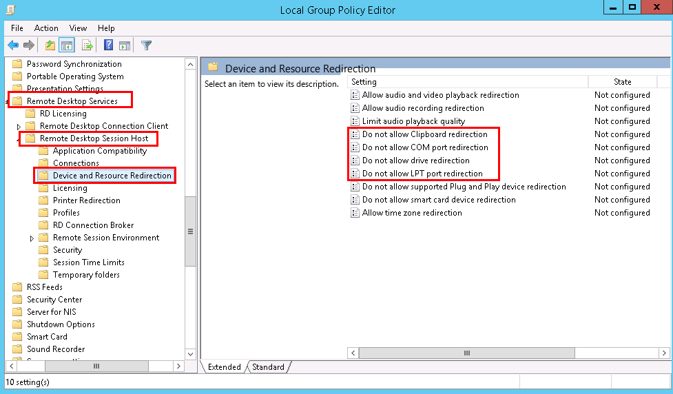 remote desktop services web client scanning