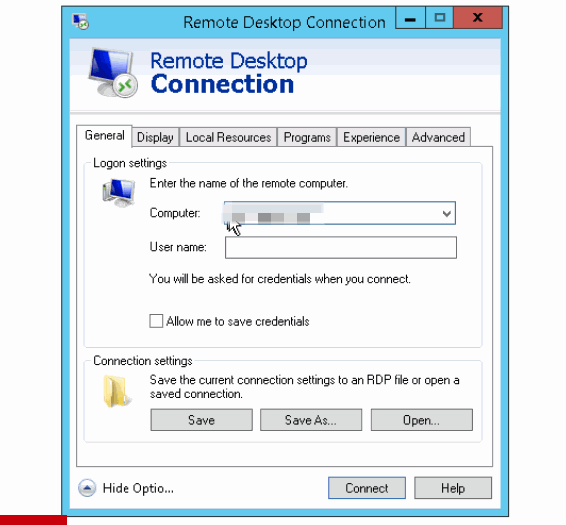 Remote desktop connect